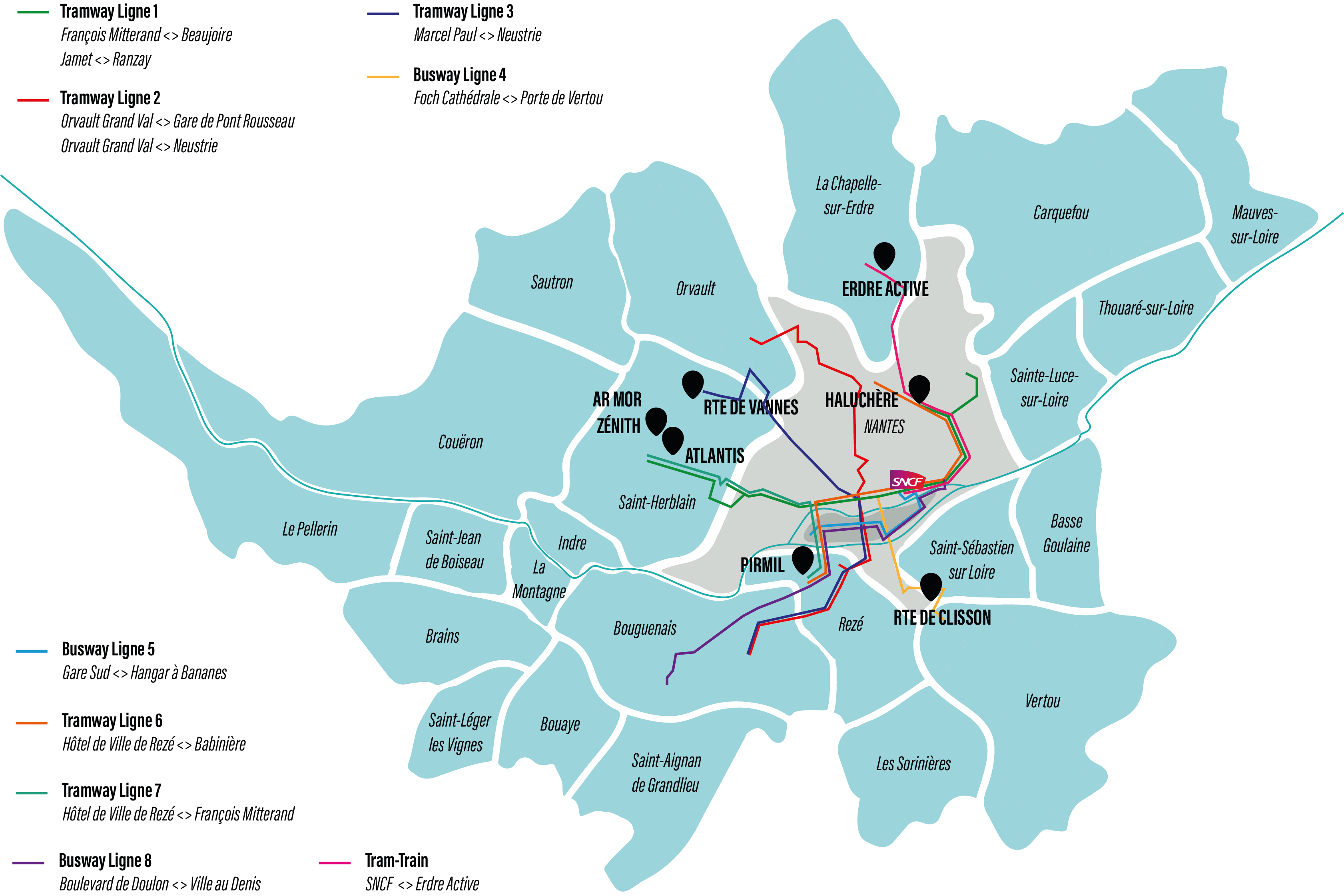 Liaisons Quartiers tertiaires - Gare TGV à Nantes - Copyright Clerville